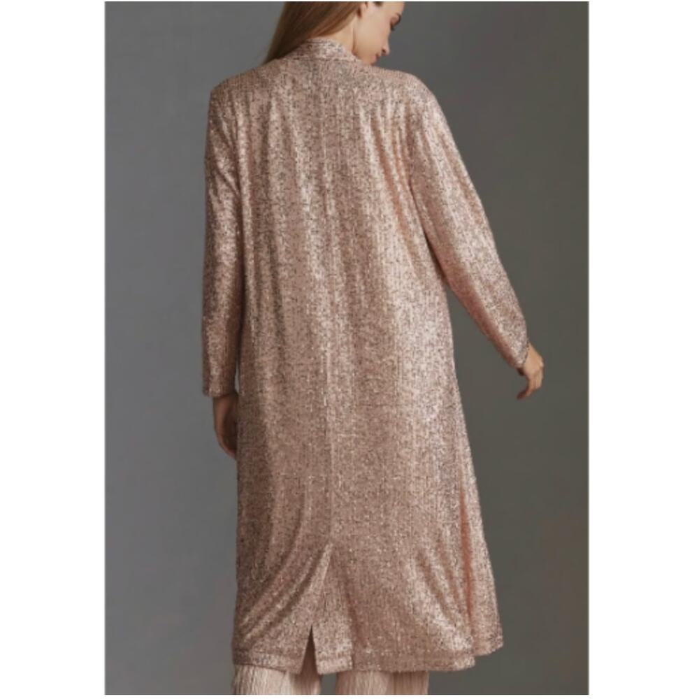 NWT Anthropologie Mare Mare Sequin Duster Cardigan in Rose Color - Picture 3 of 11